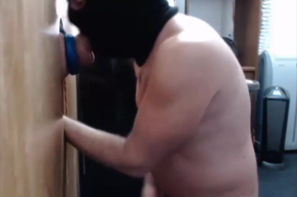 Step dad Sucks Cock Through Glory Hole