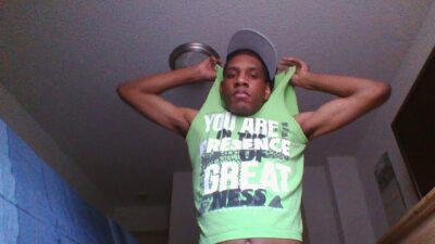 Black Amateur Twink Stroking His Big Dick