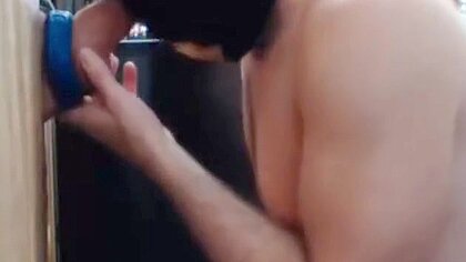 Step dad Sucks Cock Through Glory Hole